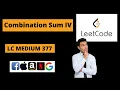 Combination Sum IV Leetcode Medium 377 Dynamic Programming