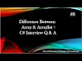 Difference Between Array and ArrayList C Interview Q A in Tamil
