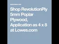 RevolutionPly 5mm Poplar Plywood Application as 4 x 8 Lowes com