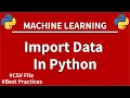 How To Load Machine Learning Data From Files In Python