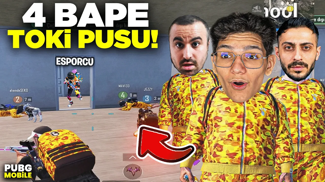 EKİPLE E-SPORCUYA BAPE PUSUSU! KÜFÜR YEDİ - PUBG MOBİLE
