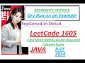 Find Valid Matrix Given Row and Column Sums Leetcode 1605 Java Code Developer Coder