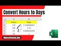 How to Convert Hours to Days in Excel