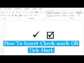 How To Insert Tick Mark OR Check Mark In MS Word Type Tick Box In Word How To Bring Tick Mark