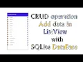 Create CRUD operation In an android studio Display Data in listview with SQLite database