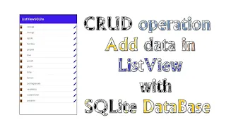 Create CRUD operation In an android studio Display Data in listview with SQLite database