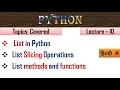 List In python What is a list in Python Lecture - 10