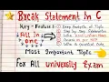 Break Statement in C Programming C Tutorial for beginners Code Hacker