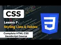 Styling Lists and Tables using CSS Complete HTML CSS JavaScript Course
