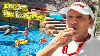 Escape the Lifeguard! Homeless Dave Can't Swim!!!