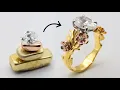 Download Lagu how to make 3 color gold floral style ring - handcrafted jewelry