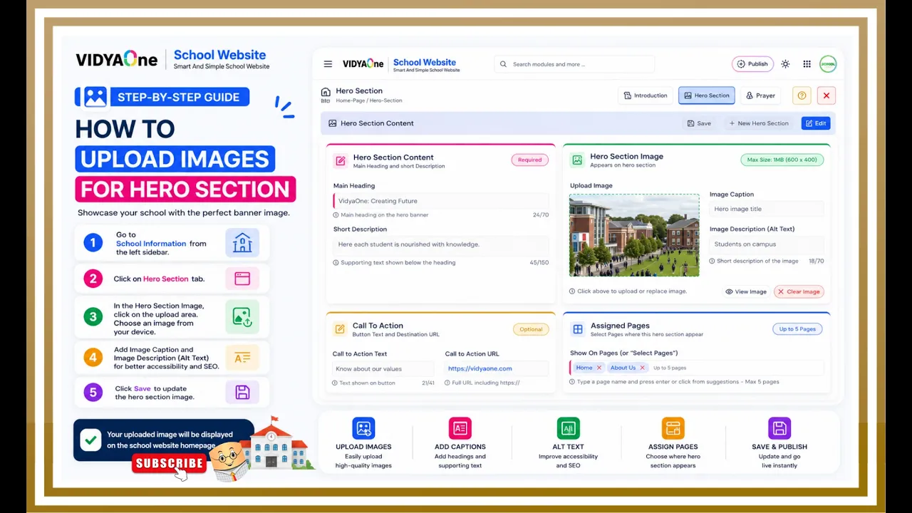 How to Upload Hero Section Images on Your School Website