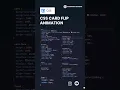Amazing Card Flip Css Animation Tutorial with source code