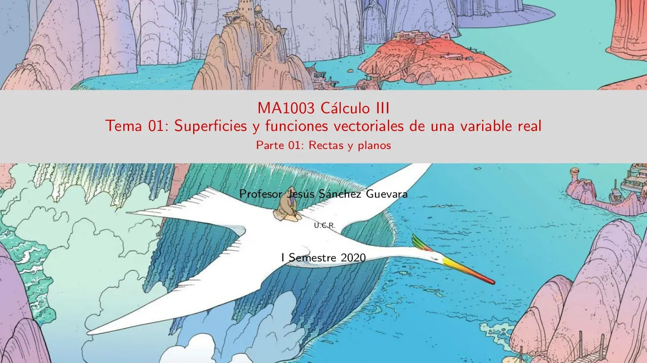 MA1003-T01P01 Cálculo en varias variables, rectas y planos.