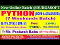 PYTHON 7 Weekends Batch Online Training DURGASOFT