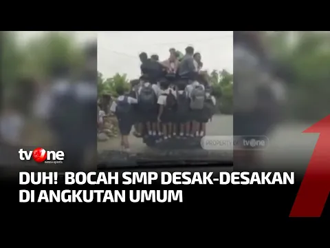 Perjuangan Menuju Sekolah, Puluhan Siswa SMP di Langkat Bergelantungan di Angkot