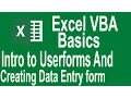 Excel VBA Programming Basics Tutorial 13 Introduction Userforms and creating data entry userform