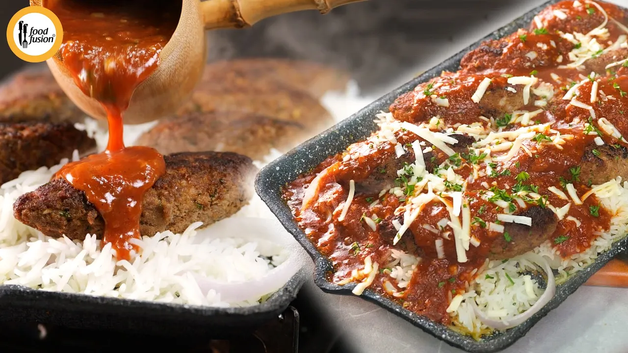 Kofta Kabab & Rice Sizzler Recipe by Food Fusion