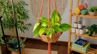 Suporte de plantas em macramê MAIS FÁCIL DO MUNDO | Tutorial Fácil em menos de 10 minutos