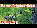 RYOBI Battery 3-in-1 Mower Trimmer Edger Mower Demonstration