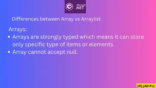 Difference Between Array and ArrayList in C NET