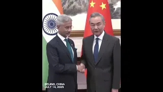 China S Foreign Minister Wang Yi Shaking Hands With His Indian Counterpart In Beijing 