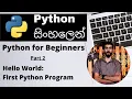 Hello World First Python Program - Python for Beginners Sinhala