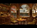 Lagu Autumn Rainy Day Cozy Coffee Shop 4K ☕ Smooth Jazz Music to Relax/Study/Work to