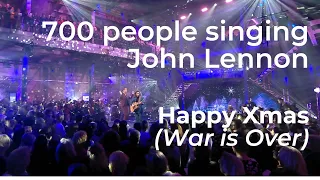 700 people singing john lennon happy xmas war is over popup choir