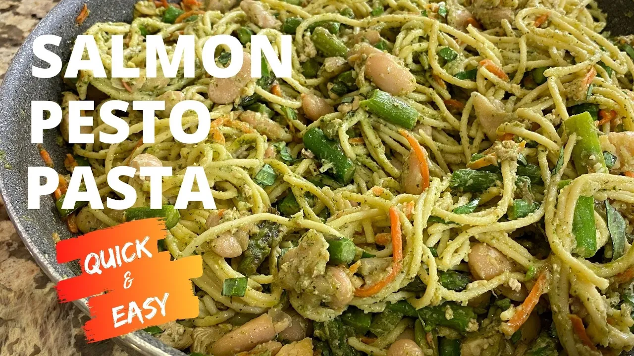 Salmon Pesto Pasta   Quick Easy Dinner   Rockin Robin Cooks