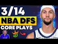 DraftKings NBA DFS Top Core Plays Winning Lineup Strategy for SATURDAY MARCH 14TH 2026