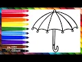 Draw and Color an Umbrella Drawings for Kids