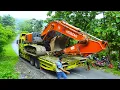 Download Lagu Self Loader Trucks Transporting Hitachi Excavators To The New Construction Site - Ver. 2