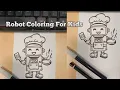 HOW TO DRAW ROBOT AI COLORING FOR KIDS CUTE EASY