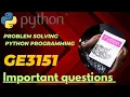 ge3151 important questions problem solving python programming semester - 1