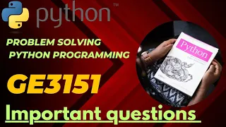 ge3151 important questions problem solving python programming semester - 1