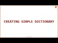 Creating Python Dictionary Python Programming English