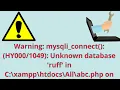 How to Fix Warning mysqli - connect Unknown database ruff