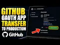 How to transfer your OAuth app configuration on GitHub for production - Quick Tutorial