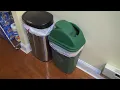SIMPLI MAGIC SWING TOP LID RECYCLE BIN PREMIUM GREEN GARBAGE CAN UNBOXING AND REVEW TRASH CANS
