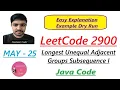 Longest Unequal Adjacent Groups Subsequence I LeetCode 2900 Java Code Developer Coder