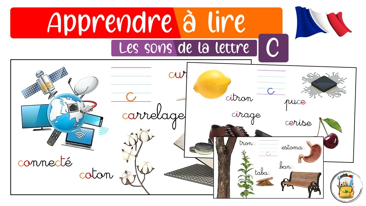Apprendre Les Sons De La Lettre C - Prononciation De La Lettre C - La Lettre C En Français En Image