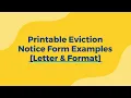 Printable Eviction Notice Form Examples Letter Format