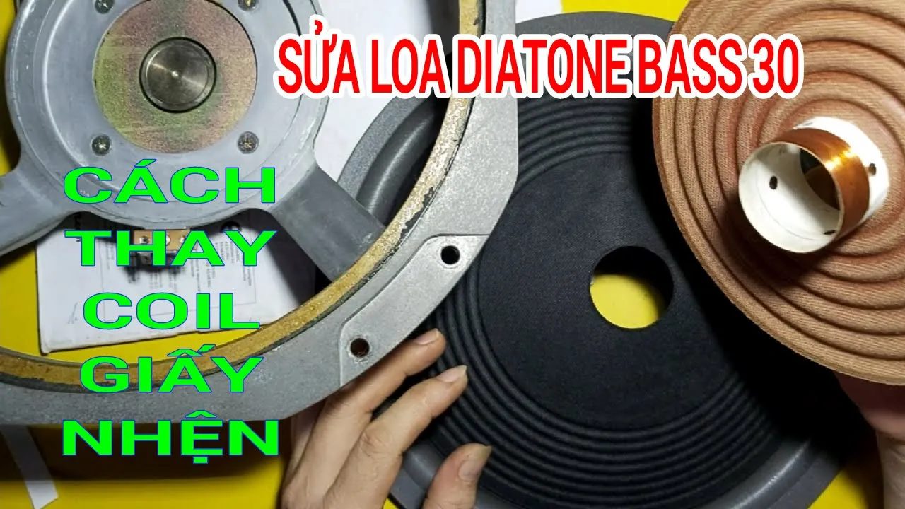 sửa loa DIATONE bass 30 cách thay coil , giấy , nhện