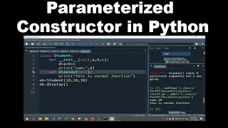 Parameterized Constructor in Python Python Parameterized constructor Python Programming