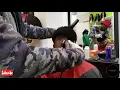 BARBER TUTORIAL AFRO TAPER CURL SPONGE WITH SIDE PART