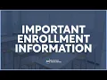 Important Student Enrollment Information