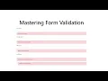 Mastering Form Validation Essential Tips and Tricks for Error-Free Data Entry - Code With Mark