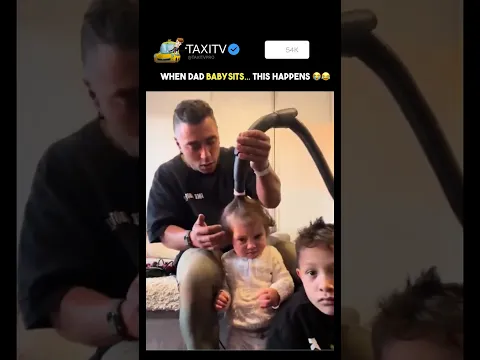 Vacuum vs Baby Hair… and the Baby LOVES it 😂 #DadLife #FunnyDad #ParentingMoments #ToddlerLaughs
