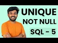 UNIQUE NOT NULL CHECK DEFAULT CONSTRAINT SQL Mastery Ep - 5 code io